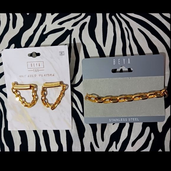 Jewelry - NEW Only BEYA Women Gold chain earrings